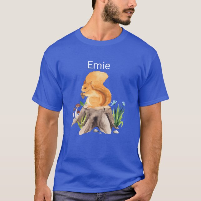 T-shirt Forest animal squirrel with name Emie friend (Devant)