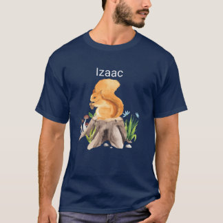 T-shirt Forest animal squirrel with name Izaac vintage