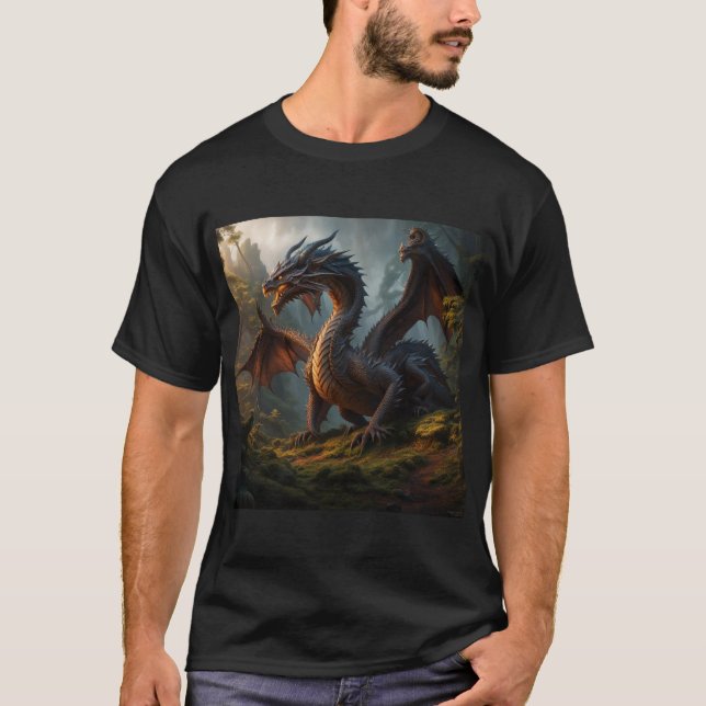 T-shirt Forêt Bois Dragon Art (Devant)