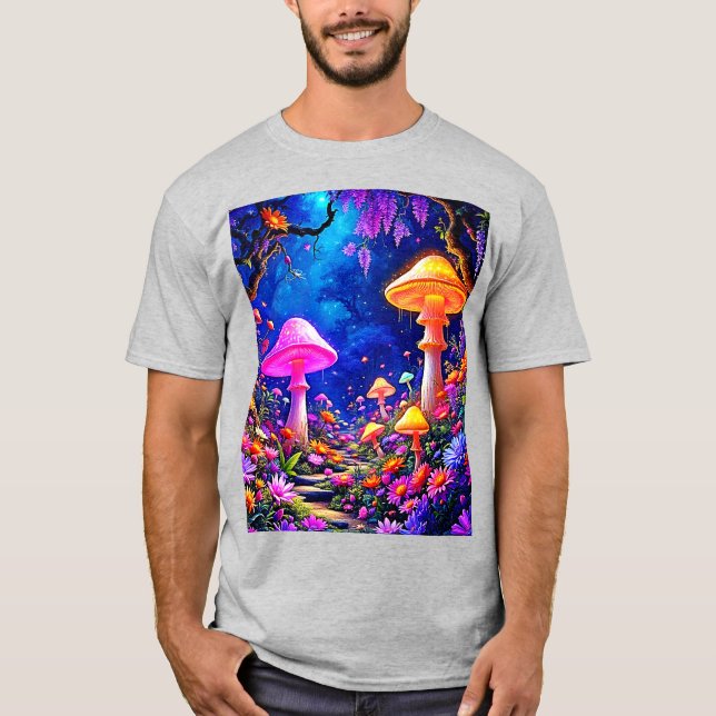 T-shirt Forêt de champignons enchantée (Devant)