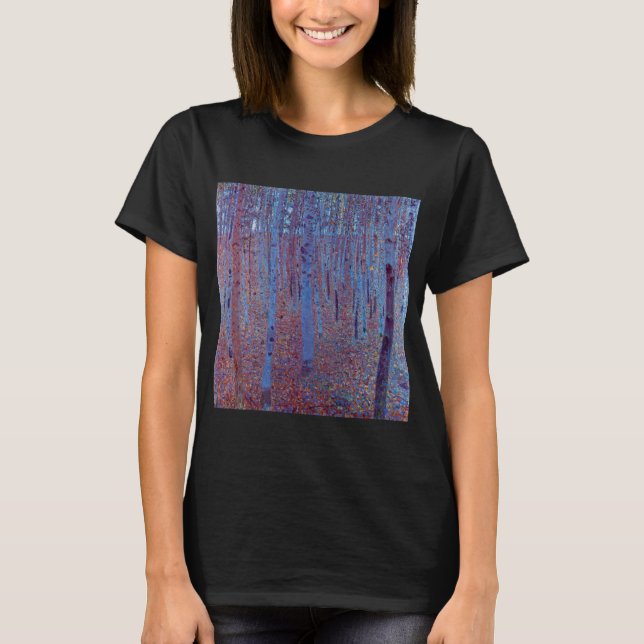 T-shirt Forêt de hêtres par Gustav Klimt, Art Nouveau Vint (Devant)