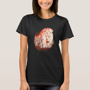 T-shirt Forêt de Lion réaliste Forêt Vintage Lion Animal L