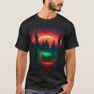 T-shirt Forêt de Lune Enchantée avec lucioles
