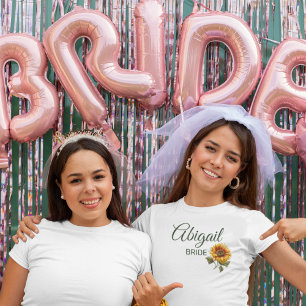 T-shirt Forêt de mariage Tournesol Verte Mariée