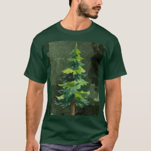 T-shirt Forêt de pins aquarelle Nature Aquarelle Raisin