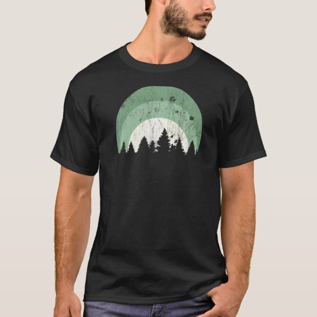 T-shirt Forêt De Silhouette À feuillage persistant Arbre D (Devant)