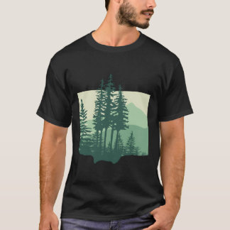 T-shirt Forêt Et Montagnes De Pins