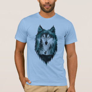 T-Shirt Forêt Loup Mystique avec dos "Sauvage au C