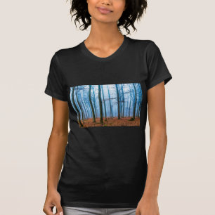T-shirt Forêt magique dans le brouillard en bleu et orange
