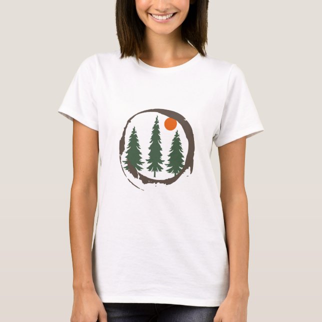 T-shirt Forêt minime de pins paysagers (Devant)