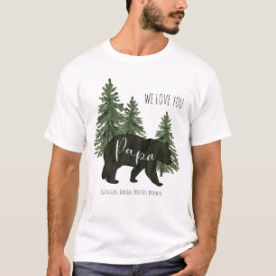 T-shirt Forêt rustique Nous t'aimons Papa Porte Des Petits
