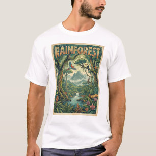 T-shirt forêt tropicale jungle style rétro