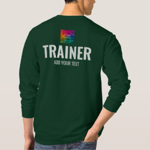 T-shirt Forêt Vert double face Imprimer Mens Entraîneur d'