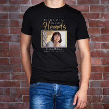 Forever In our Hearts Gold Script Photo Memorial