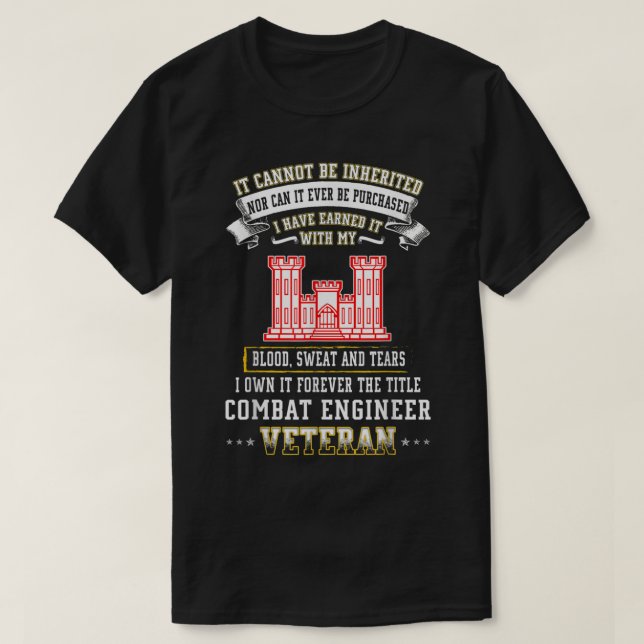 T-shirt Forever Le titre Ingénieur de combat Vétérinaire D (Design devant)
