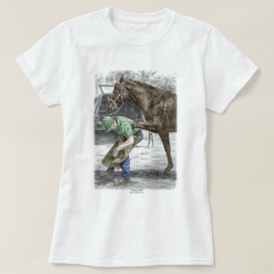 T-shirt Forgeron de maréchal-ferrant chaussant le cheval