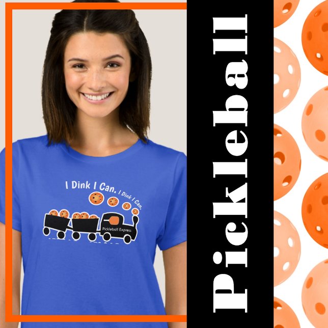 T-shirt Formation Pickball Je Dink Je Peux Orange Ball (pickleball training I dink I can orange pickleballs)