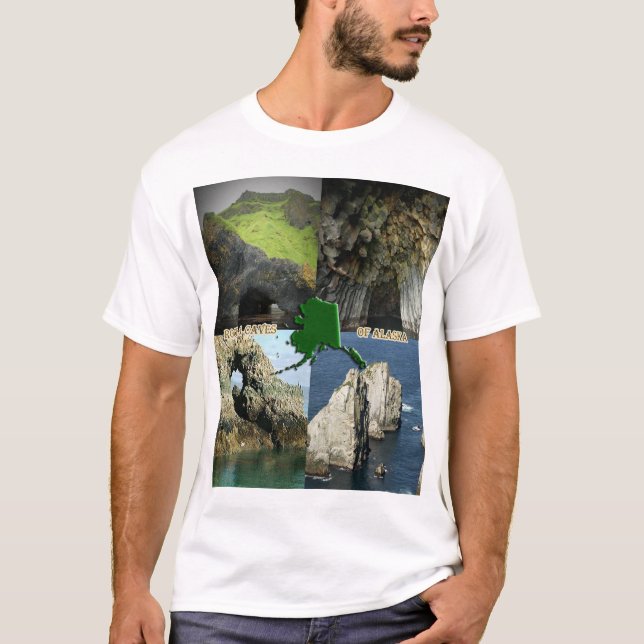 T-shirt Formations et grottes rocheuses en Alaska Collage (Devant)