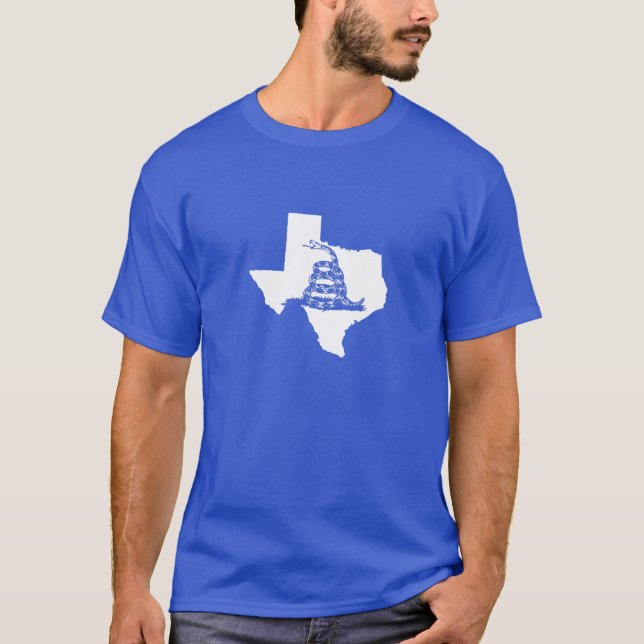 T-shirt Forme blanche du Texas avec le serpent de Gadsden (Devant)