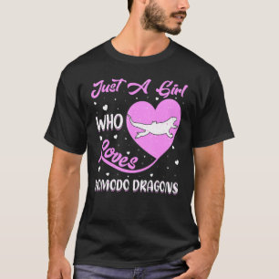 T-shirt Forme De Coeur Juste Une Fille Qui Aime Les Dragon