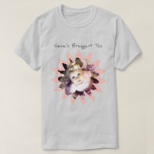 T-shirt Forme de fleur Photo personnalisée Modèle rose vif