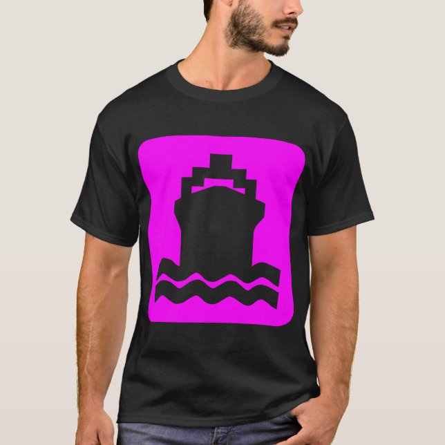 T-shirt Forme du navire - Magenta (Devant)