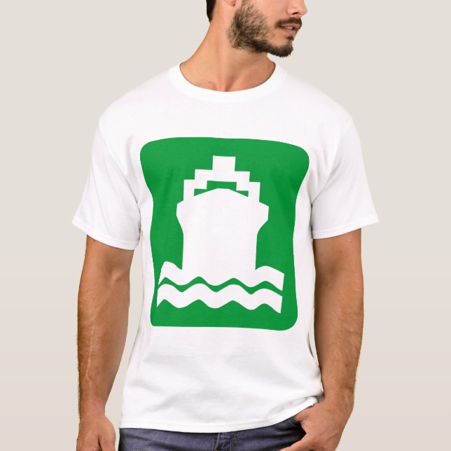 T-shirt Forme du navire - Vert gris (Devant)
