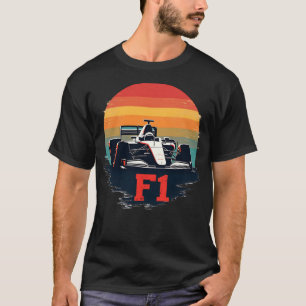 T-shirt Forme F1, coucher de soleil vintage, masque f1
