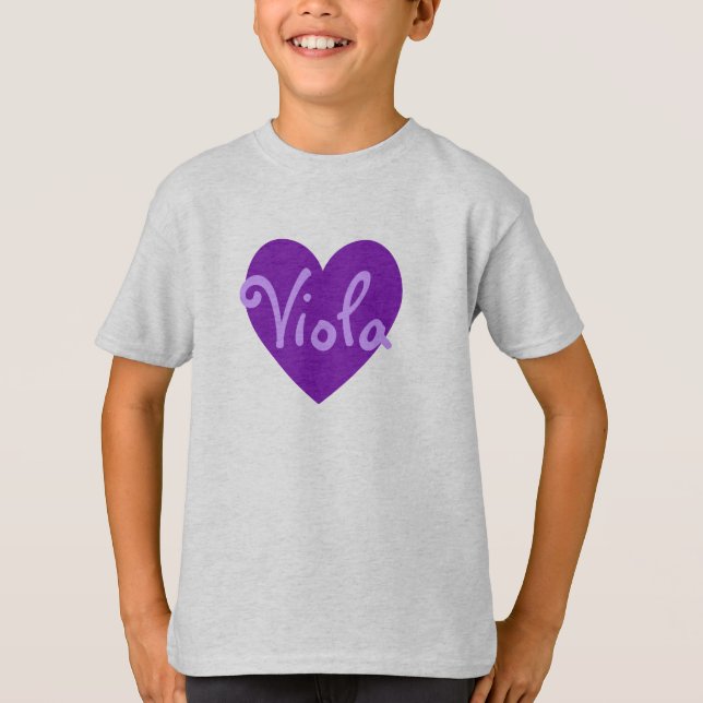T-shirt Forme personnalisée de coeur pourpre (Devant)