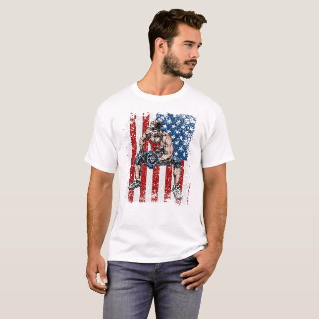 T-shirt Forme physique d'haltère de haltérophile (Devant entier)