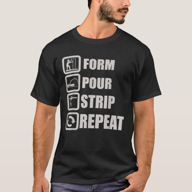 T-shirt Forme Pour Strip Concrete Worker Constructio (Devant)