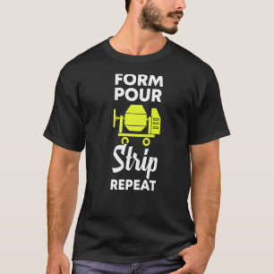 T-shirt forme verser bande répétition béton travailleur