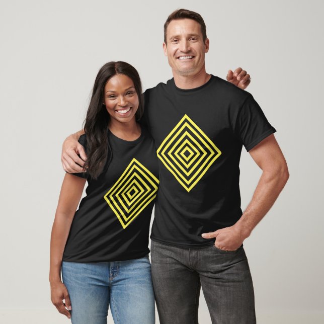 T-shirt - Formes de diamant jaune concentré (Unisexe)