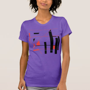 T-shirt Formes de lignes rouges noires Géométriques inspir