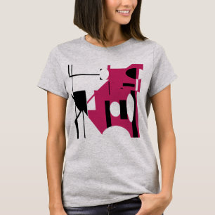 T-shirt Formes géométriques noires bordeaux Abstrait MCM L