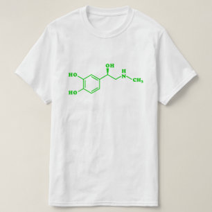 T-shirt Formule chimique moléculaire d'adrénaline