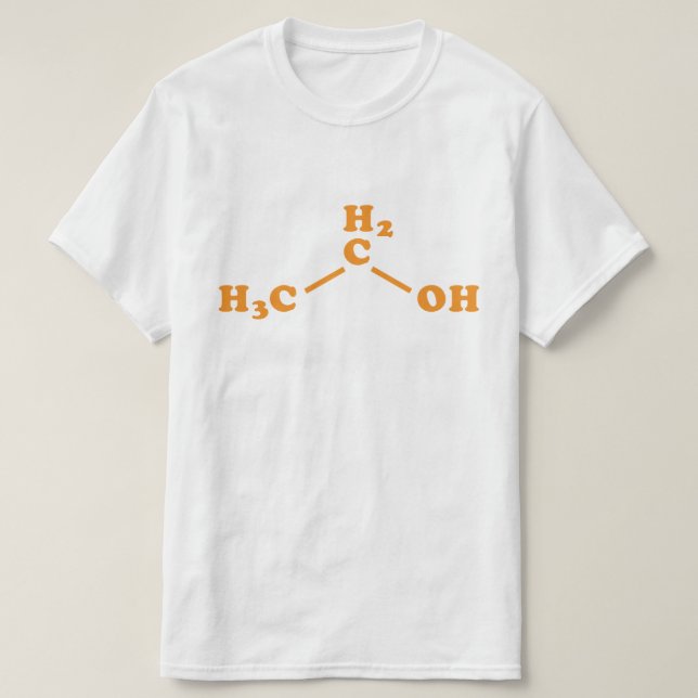 T-shirt Formule chimique moléculaire d'éthanol d'alcool (Design devant)