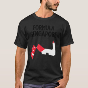 T-shirt Formule Singapour Drapeau Circuit de course Carte