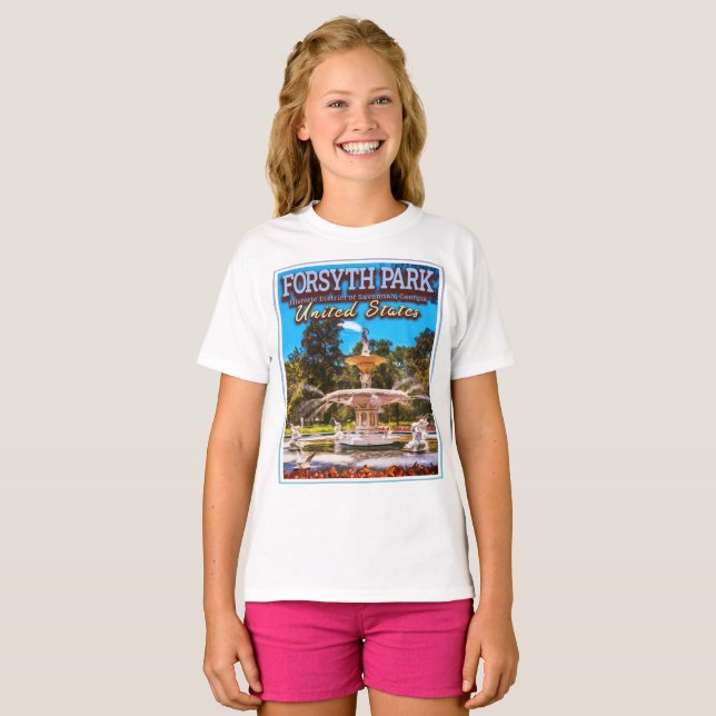 T-SHIRT FORSYTH PARK - FORSYTH FOUNTAIN - SAVANNAH GEORGIE (Devant entier)