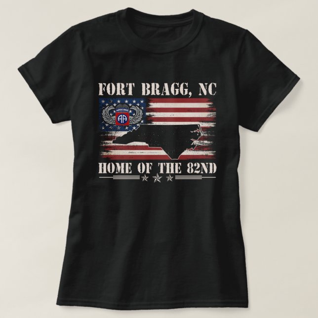T-shirt Fort Bragg NC Accueil Du 82e Bateau  (Design devant)