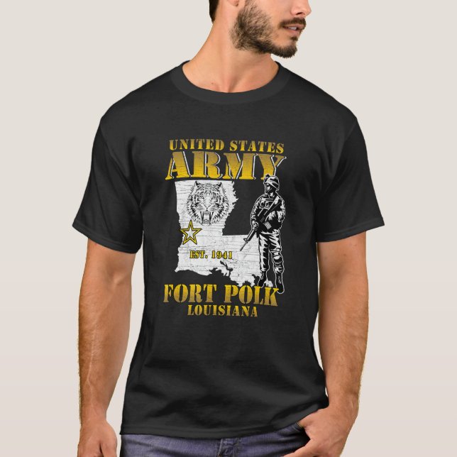 T-shirt Fort Polk Tigerland La maison des héros Louisiane  (Devant)