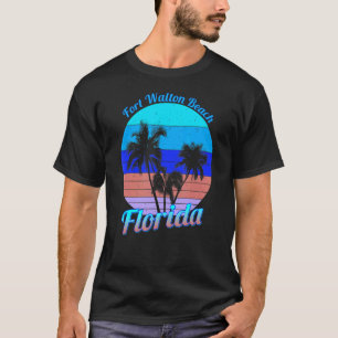 T-shirt Fort Walton Beach Floride Palmier tropical rétro