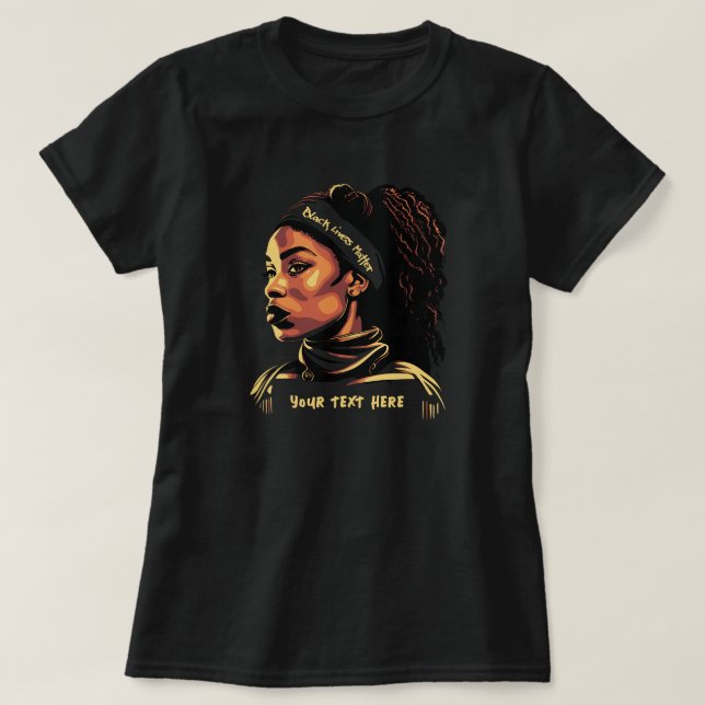 T-shirt Forte Black Woman Black Lives Matière Texte Person (Design devant)