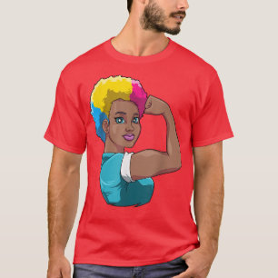 T-shirt Forte Femme noire Pansexual Fierté Noire Histoire 