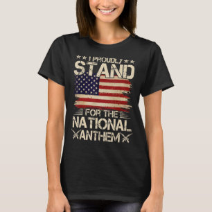 T-shirt Forte Je Suis Fière De Me Reporter Pour L'Hymne Na