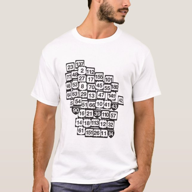 T-shirt Fou au sujet des routes du Wisconsin (Devant)