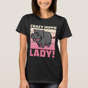 T-shirt Fou dame Hippo - Drôle Rétro Chemise Hippo