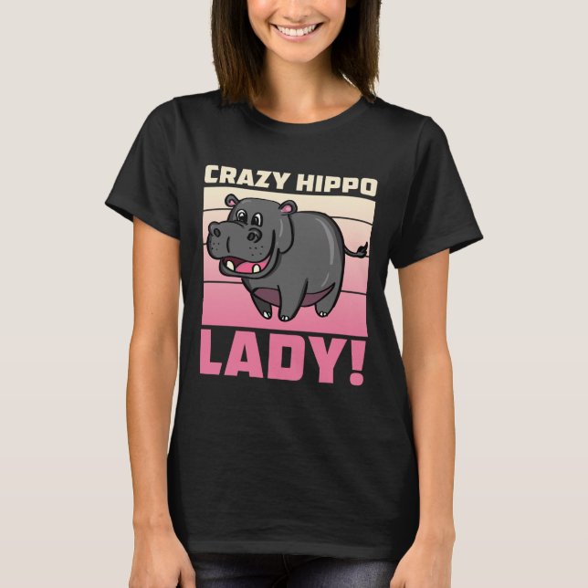 T-shirt Fou dame Hippo - Drôle Rétro Chemise Hippo (Devant)