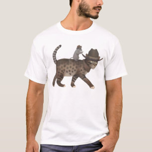 T-shirt fou de chat et de souris Cowboy Cat Meowdy