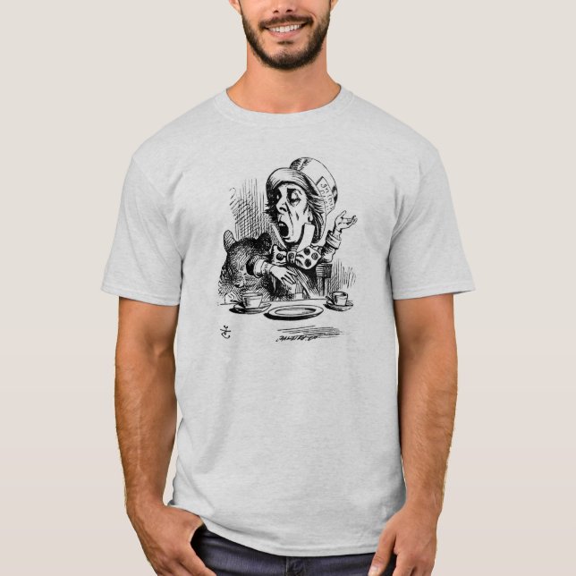T-shirt fou de couleur de cendre de chapelier (Devant)